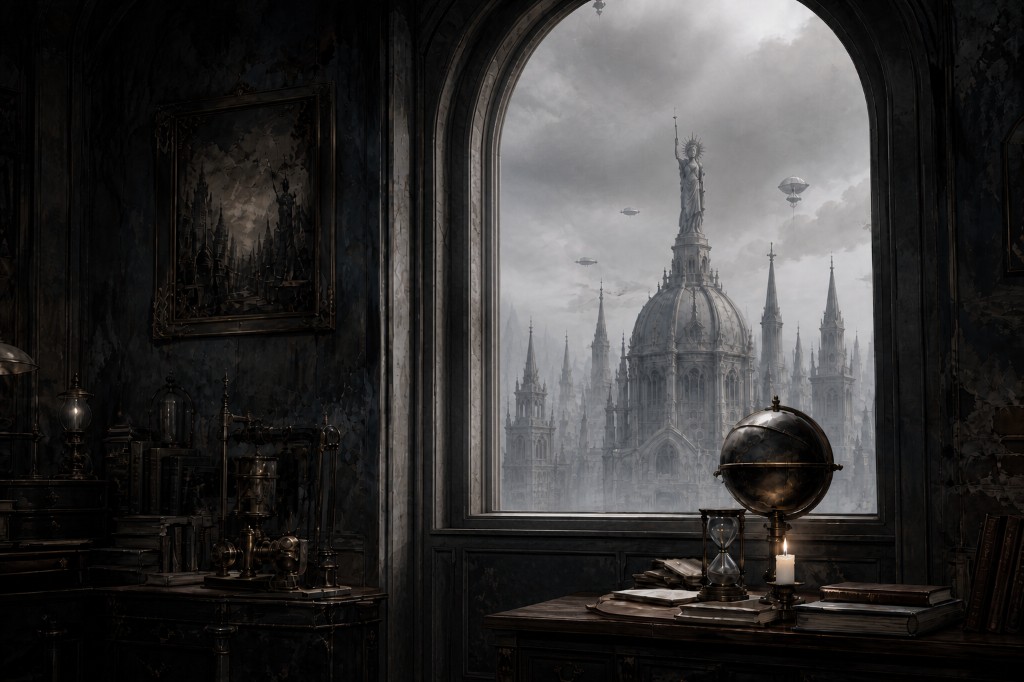 A Draxland study looking out over the imperial city
